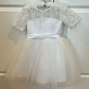 JJs House white lace flower girl dress